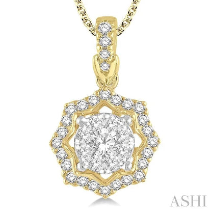 Round Shape Halo Lovebright Diamond Fashion Pendant