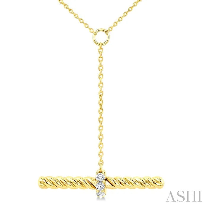Rope T-Bar Diamond Fashion Necklace
