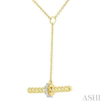 Rope T-Bar Diamond Fashion Necklace