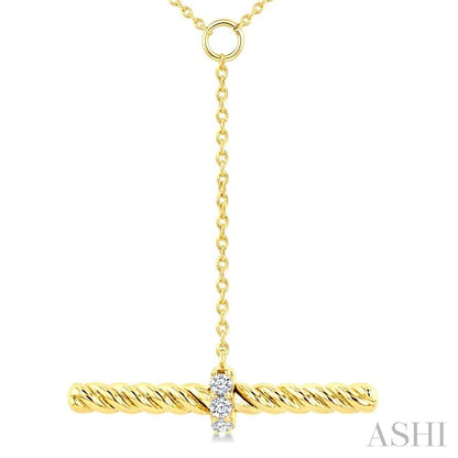 Rope T-Bar Diamond Fashion Necklace