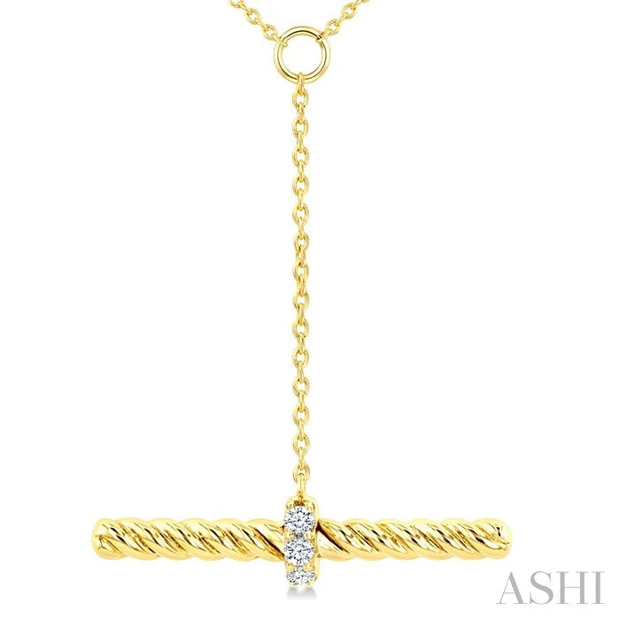 Rope T-Bar Diamond Fashion Necklace
