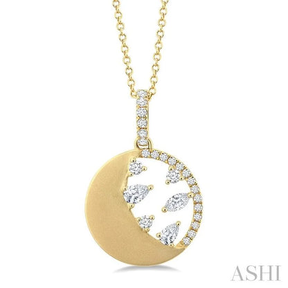 Circle Half Moon Diamond Fashion Pendant