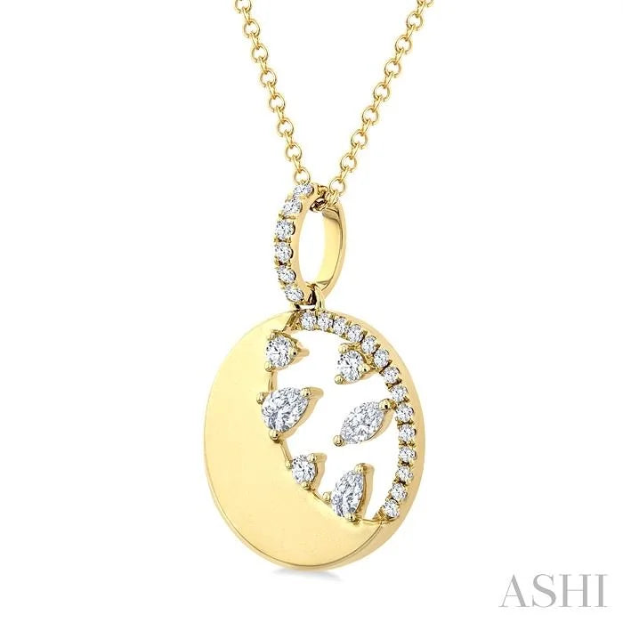 Circle Half Moon Diamond Fashion Pendant