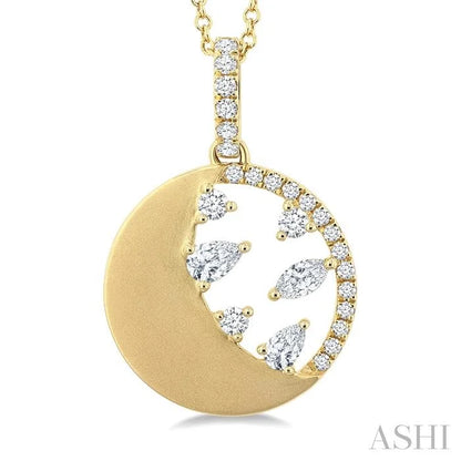 Circle Half Moon Diamond Fashion Pendant