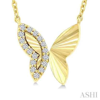 Butterfly Fluted Diamond Fashion Pendant