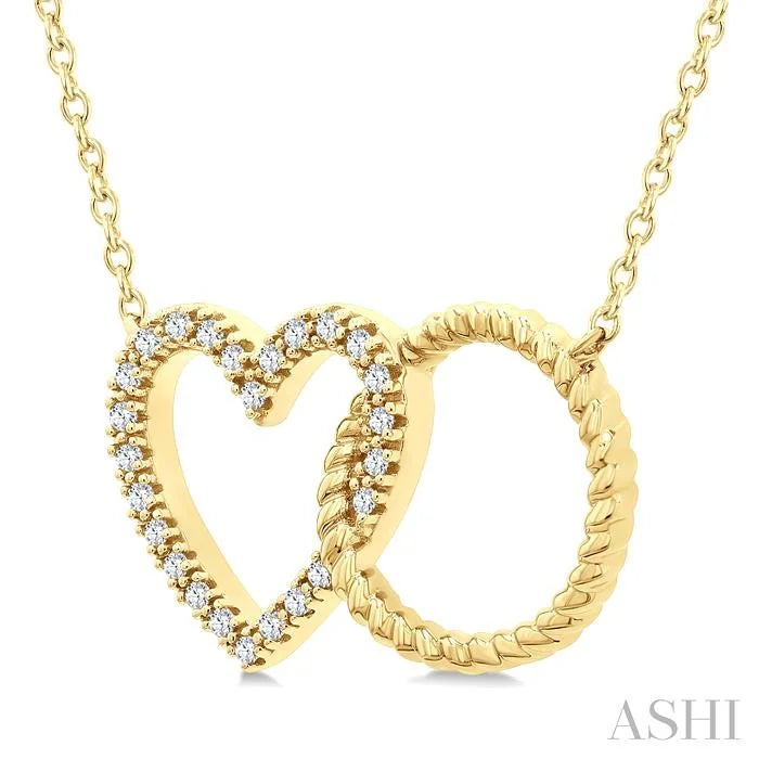 Heart Circle Interlock Petite Diamond Fashion Pendant