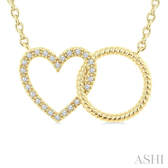 Heart Circle Interlock Petite Diamond Fashion Pendant