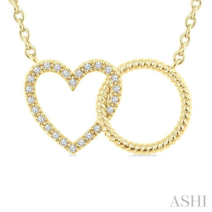 Heart Circle Interlock Petite Diamond Fashion Pendant
