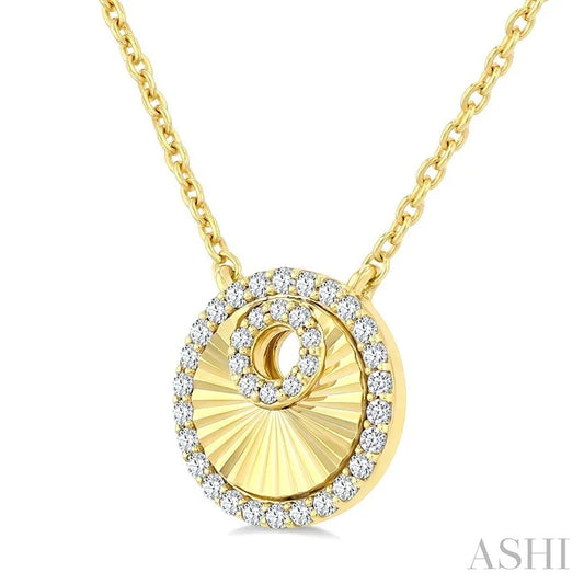 Round Fluted Diamond Fashion Pendant