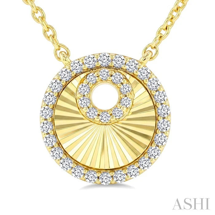 Round Fluted Diamond Fashion Pendant