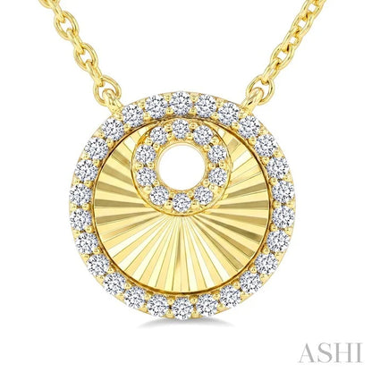 Round Fluted Diamond Fashion Pendant