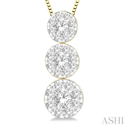 Round Shape Past Present & Future Lovebright Essential Diamond Pendant