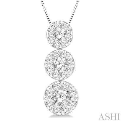Round Shape Past Present & Future Lovebright Essential Diamond Pendant