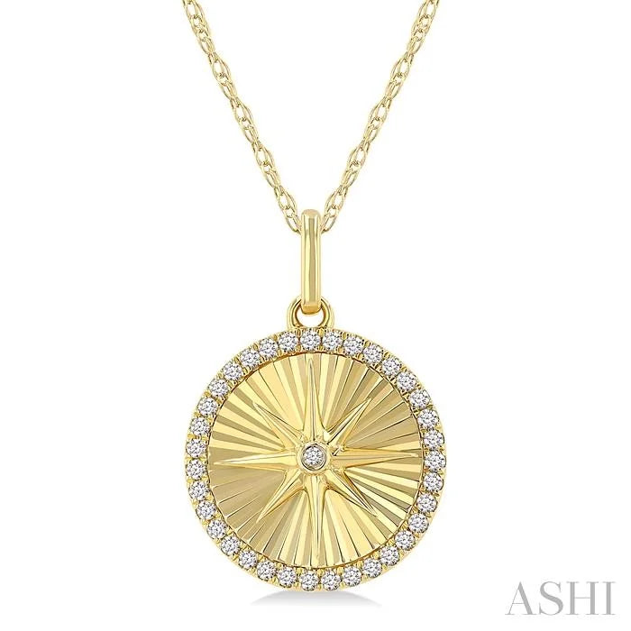 Circle Fluted Medallion Diamond Pendant