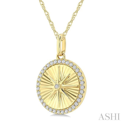 Circle Fluted Medallion Diamond Pendant
