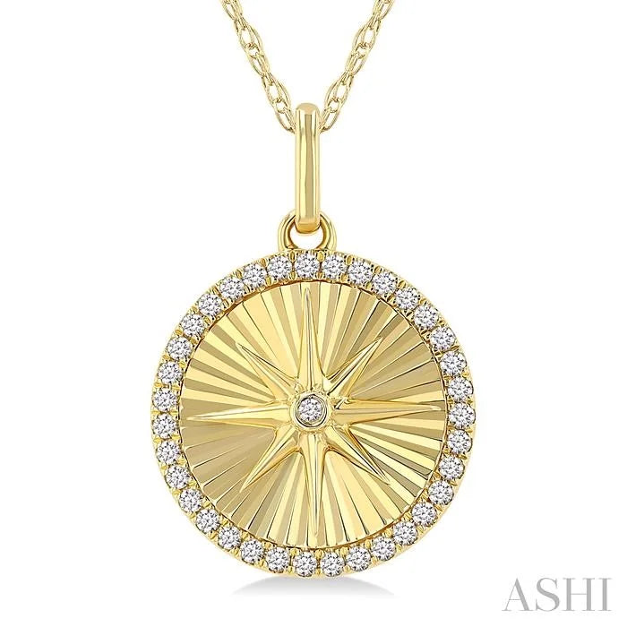 Circle Fluted Medallion Diamond Pendant