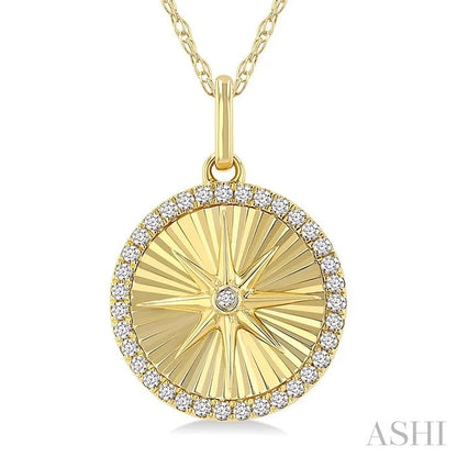 Circle Fluted Medallion Diamond Pendant