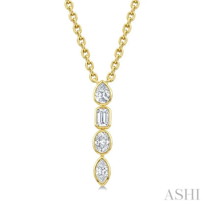Vertical Bar Mixed Shape Diamond Pendant