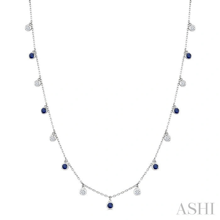 Gemstone & Diamond Station Necklace