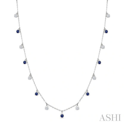 Gemstone & Diamond Station Necklace
