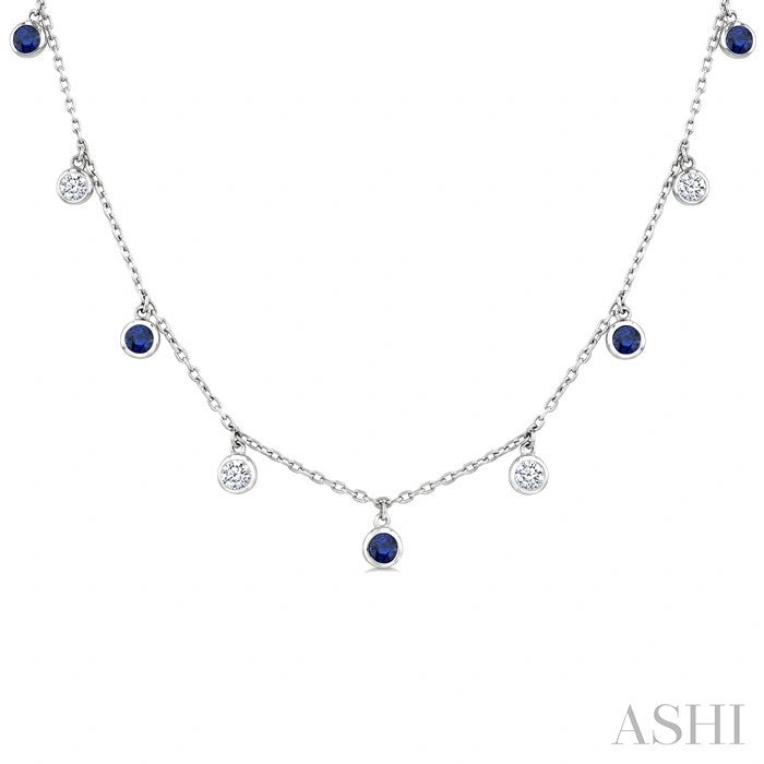 Gemstone & Diamond Station Necklace