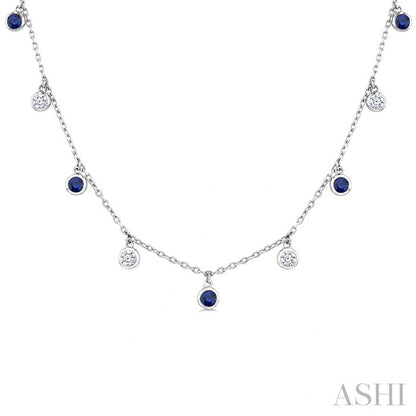 Gemstone & Diamond Station Necklace