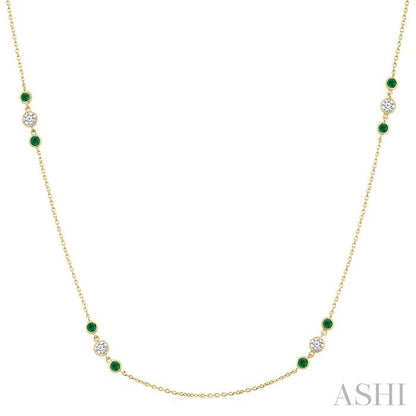 Gemstone & Diamond Station Necklace