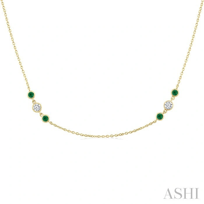 Gemstone & Diamond Station Necklace