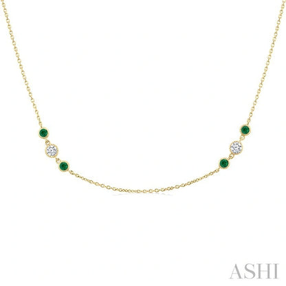 Gemstone & Diamond Station Necklace