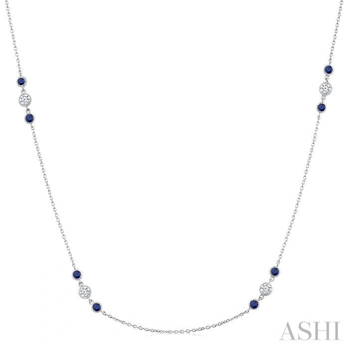 Gemstone & Diamond Station Necklace