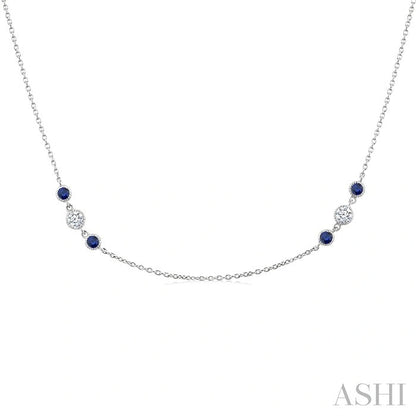 Gemstone & Diamond Station Necklace