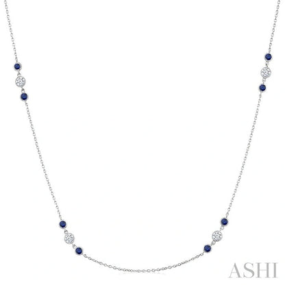 Gemstone & Diamond Station Necklace