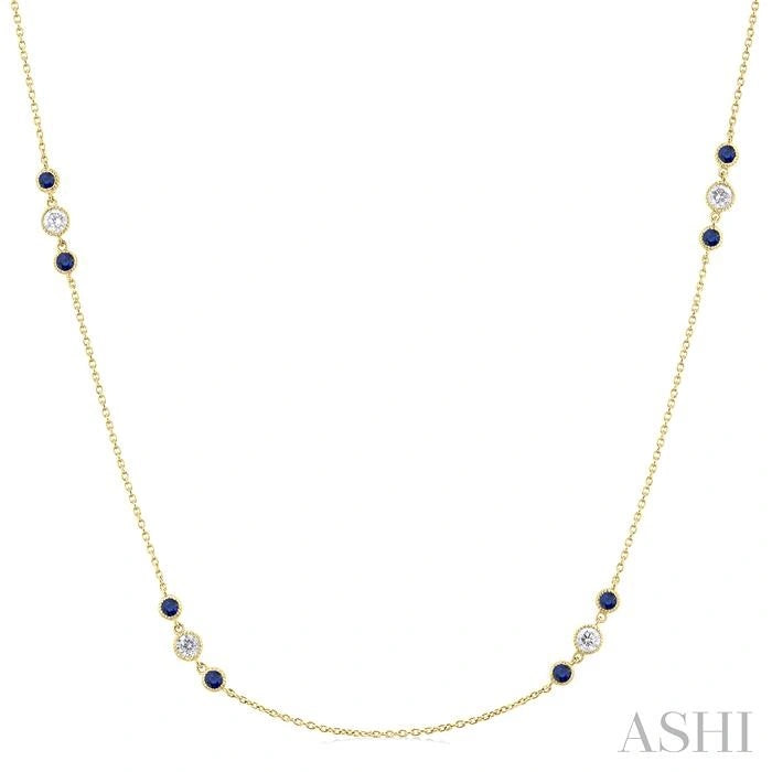 Gemstone & Diamond Station Necklace