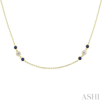 Gemstone & Diamond Station Necklace