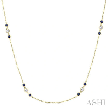 Gemstone & Diamond Station Necklace