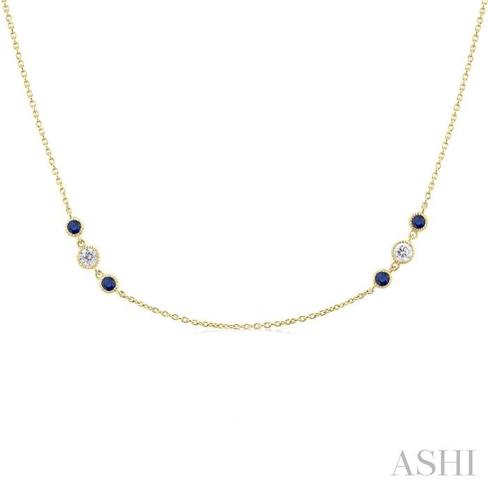 Gemstone & Diamond Station Necklace