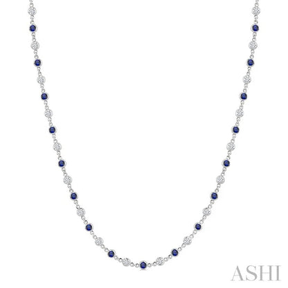 Bezel Alternate Gemstone & Diamond Necklace