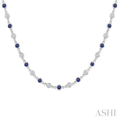 Bezel Alternate Gemstone & Diamond Necklace