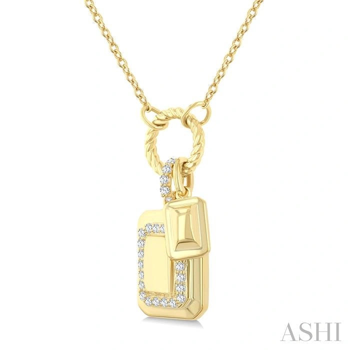 Emerald Shape Charm Diamond Fashion Pendant