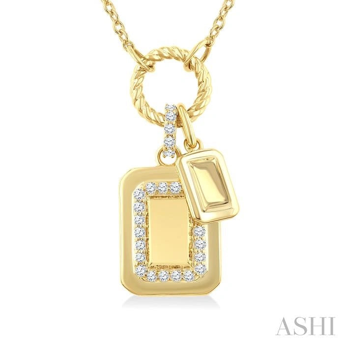 Emerald Shape Charm Diamond Fashion Pendant