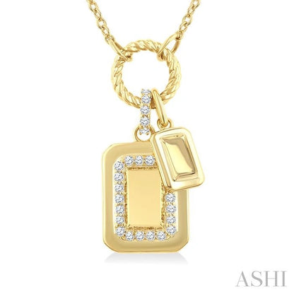 Emerald Shape Charm Diamond Fashion Pendant