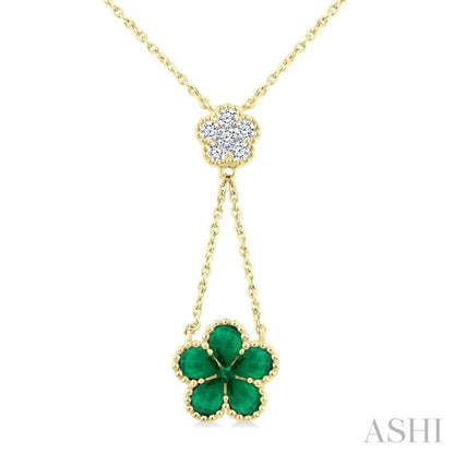 Blossom Pear Shape Gemstone & Diamond Necklace