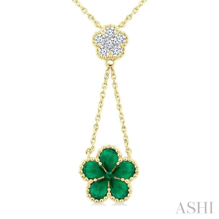 Blossom Pear Shape Gemstone & Diamond Necklace
