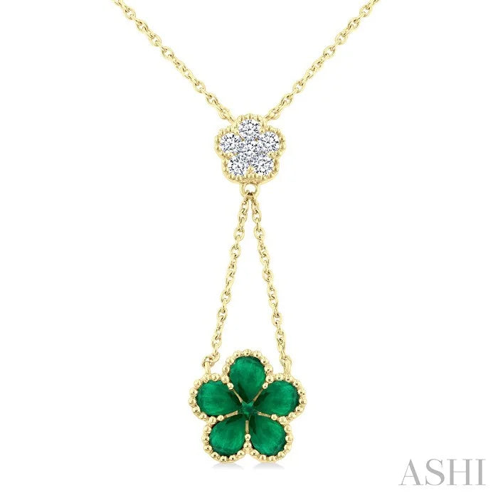 Blossom Pear Shape Gemstone & Diamond Necklace