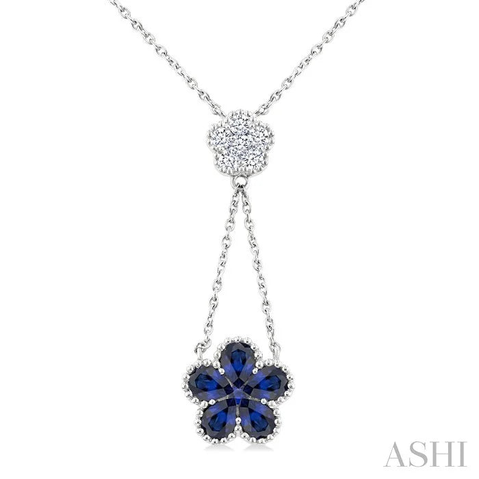 Blossom Pear Shape Gemstone & Diamond Necklace