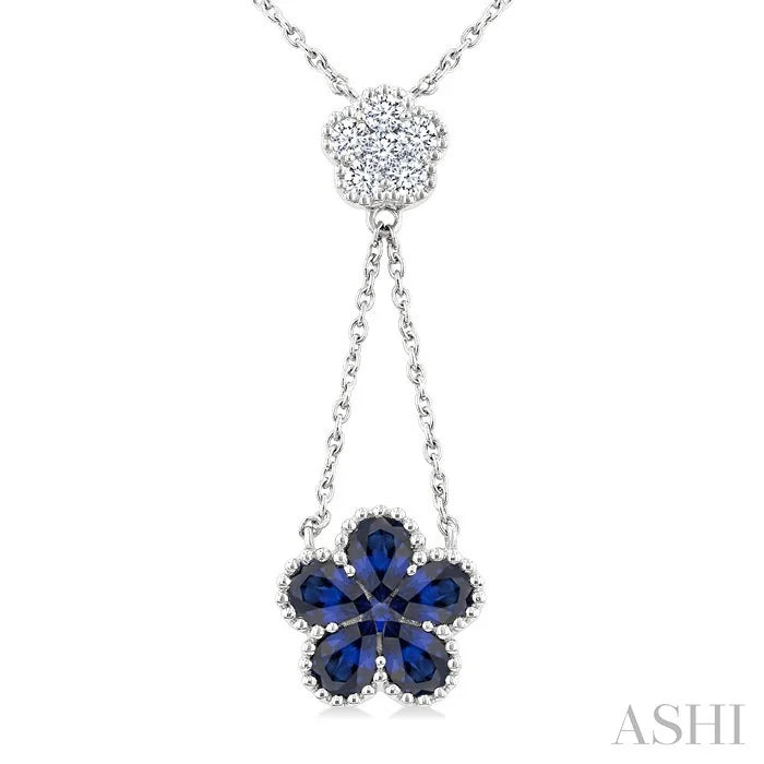Blossom Pear Shape Gemstone & Diamond Necklace