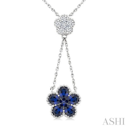 Blossom Pear Shape Gemstone & Diamond Necklace