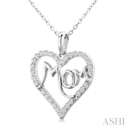 Mom Heart Shape Diamond Fashion Pendant