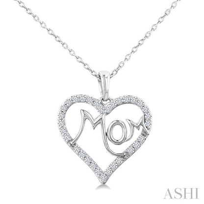 Mom Heart Shape Diamond Fashion Pendant