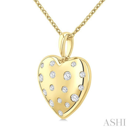 Puffed Heart Shape Diamond Pendant